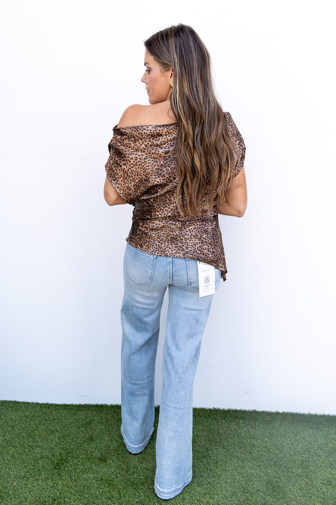 Spot on Satin Leopard top