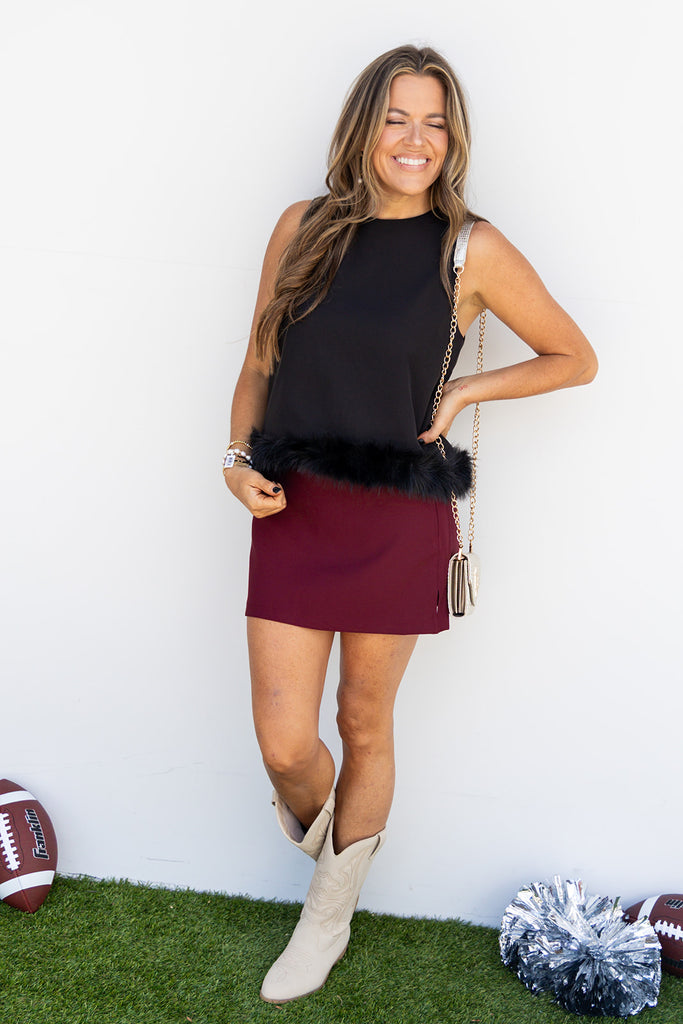 Can I Have A Moment Skort - Maroon