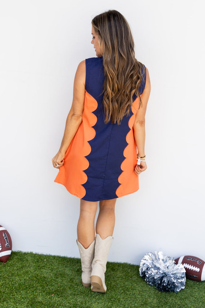 Bleeding Love Mini Dress - Navy/Orange