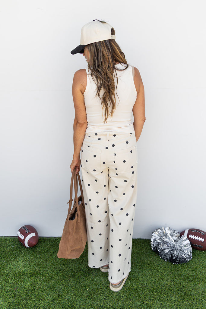 Laney Kate Bottoms - Oatmeal/Navy