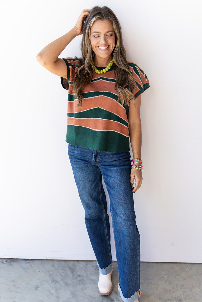 Danielle Blouse - Hunter Green Mix