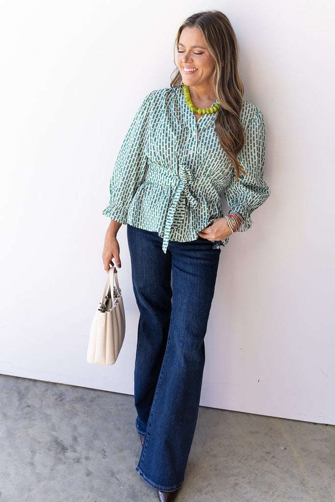 Shape Of You Blouse - Pine Green