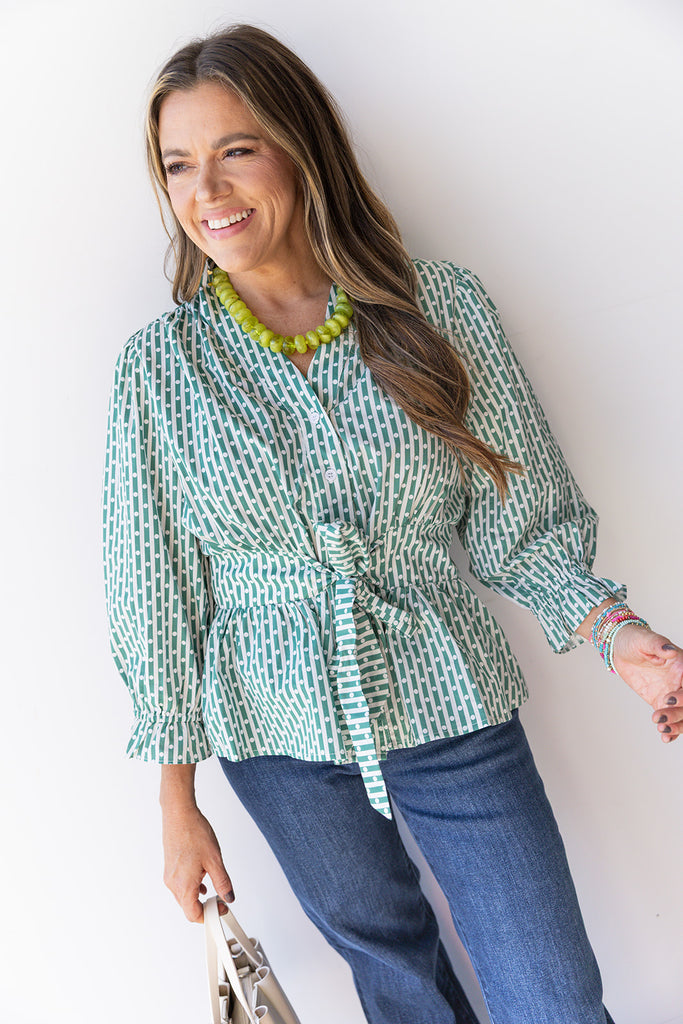 Shape Of You Blouse - Pine Green