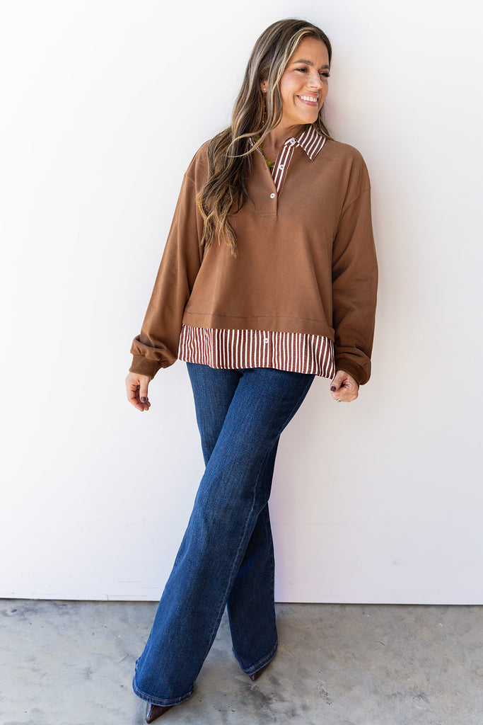 Effortlessly Chic Blouse - Brown