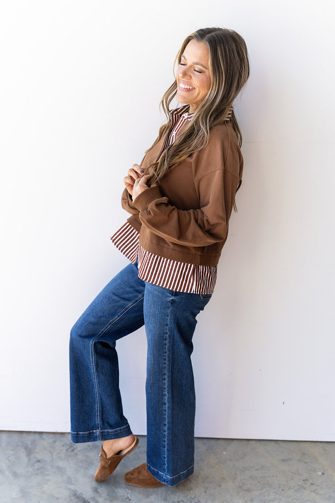 Effortlessly Chic Blouse - Brown