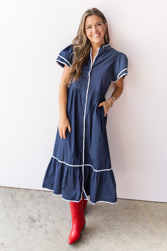 Fourth Quarter Victory Dress - Navy