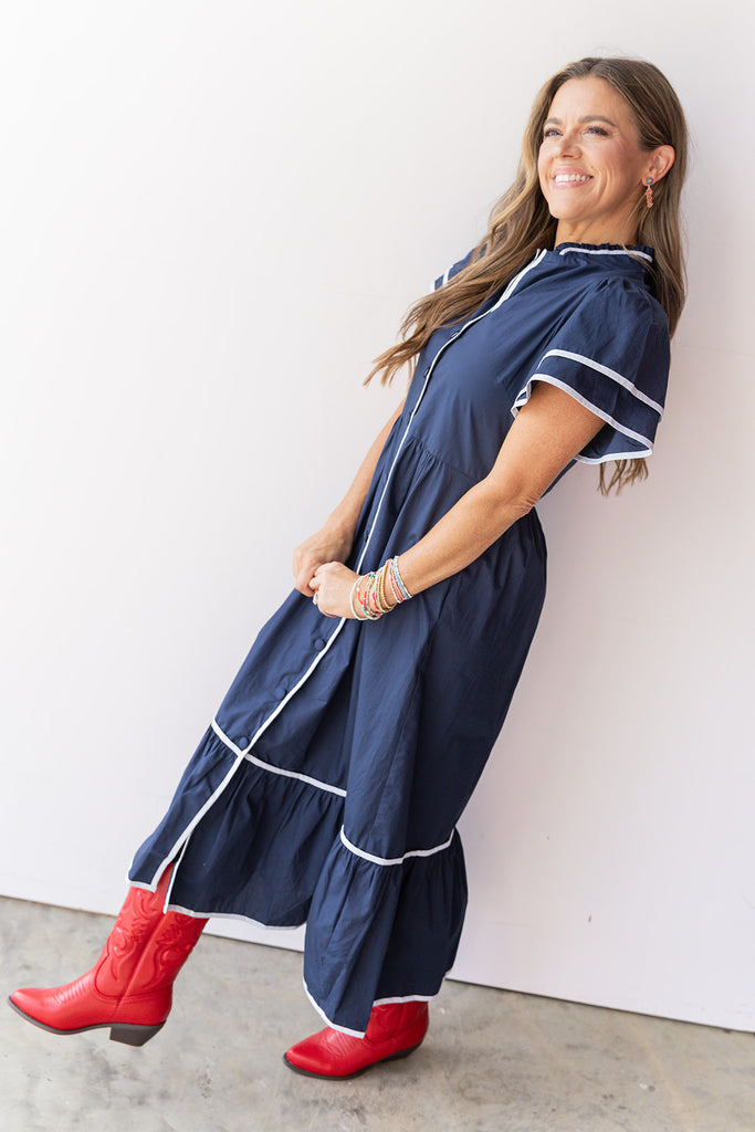 Fourth Quarter Victory Dress - Navy