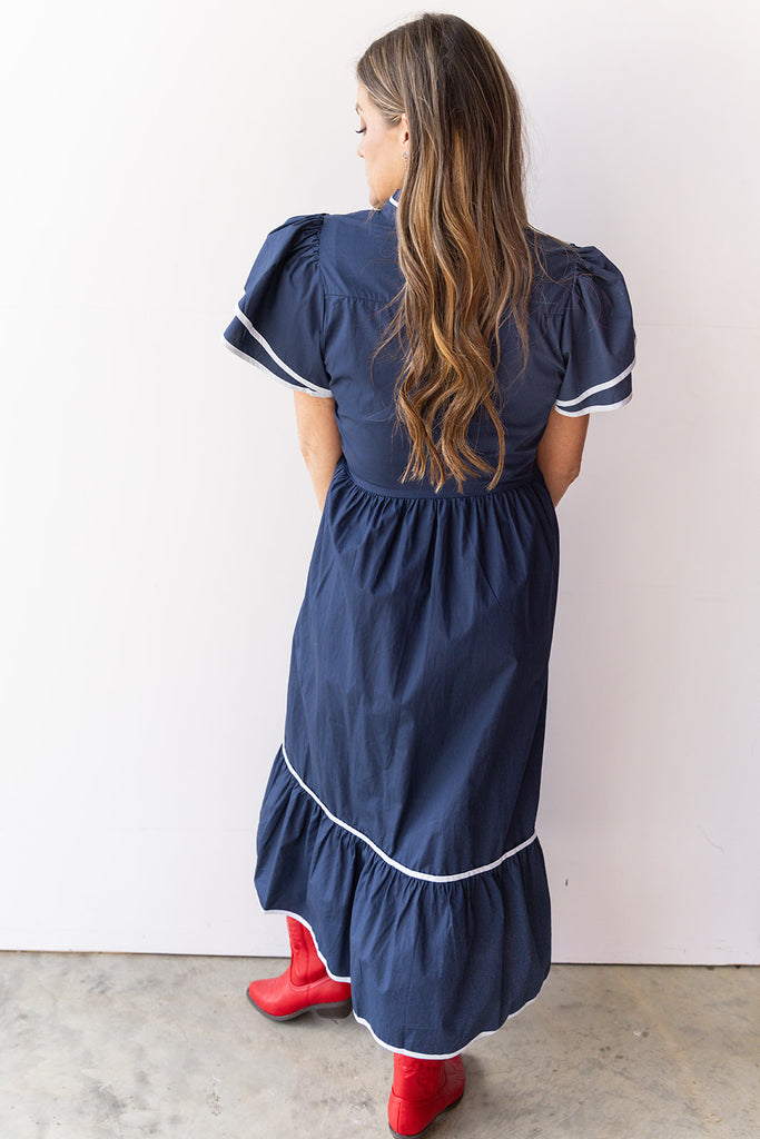 Fourth Quarter Victory Dress - Navy