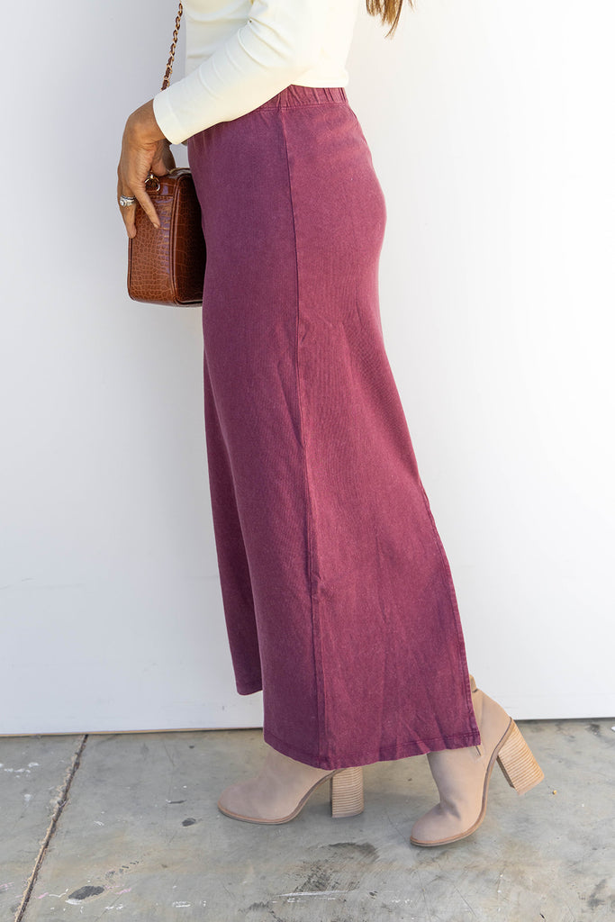 Mineral Moon Maxi Skirt - Dark Cherry