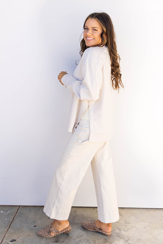 Khaki Tummy Control High Rise Crop Wide - Risen