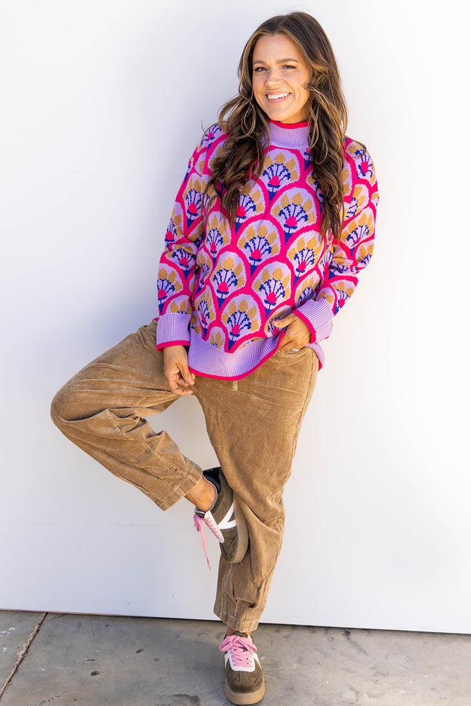 Wildberry Haze Sweater - Fuschia