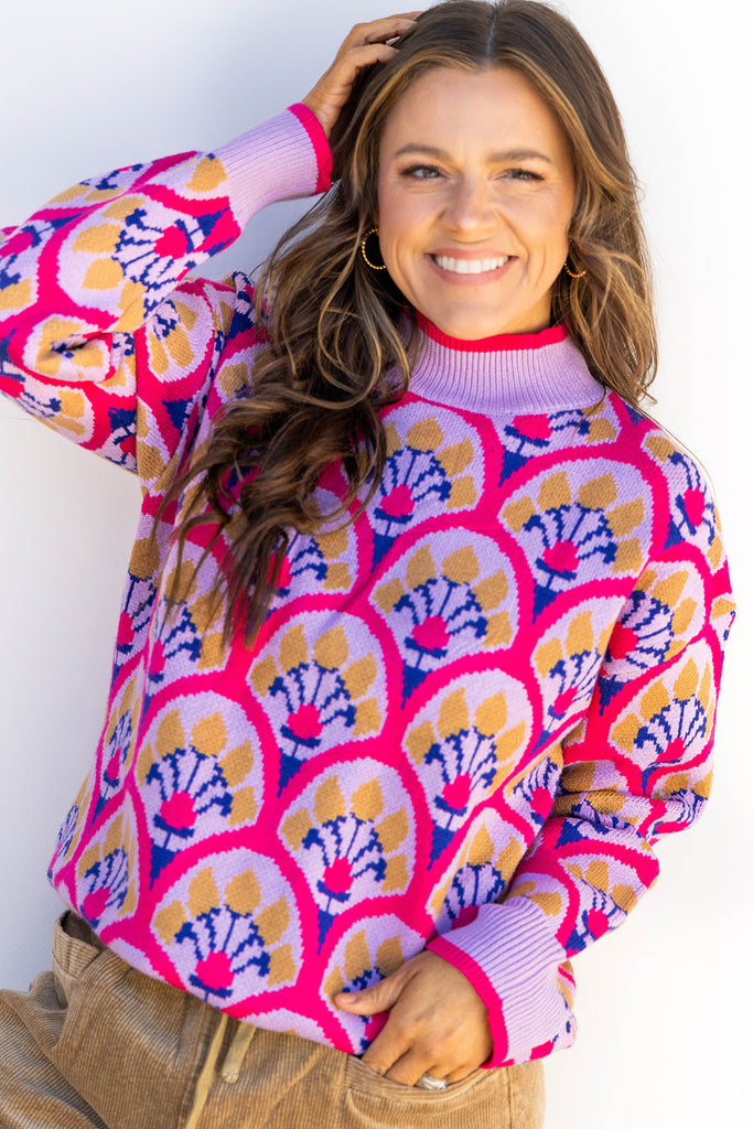 Wildberry Haze Sweater - Fuschia