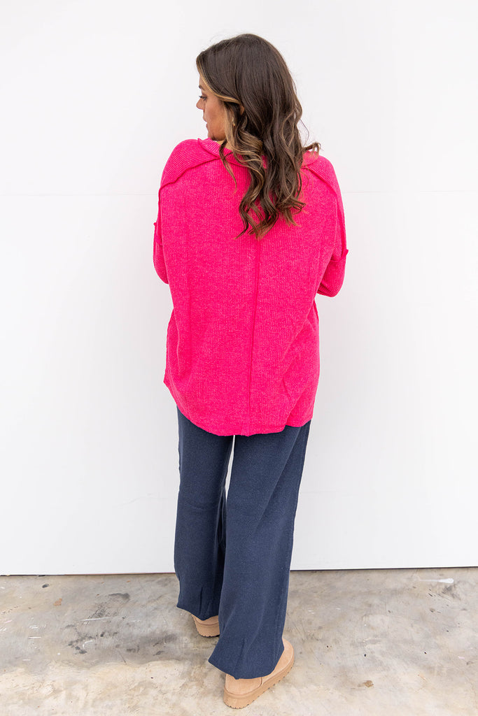 Gentle Grace Sweater -Hot Pink