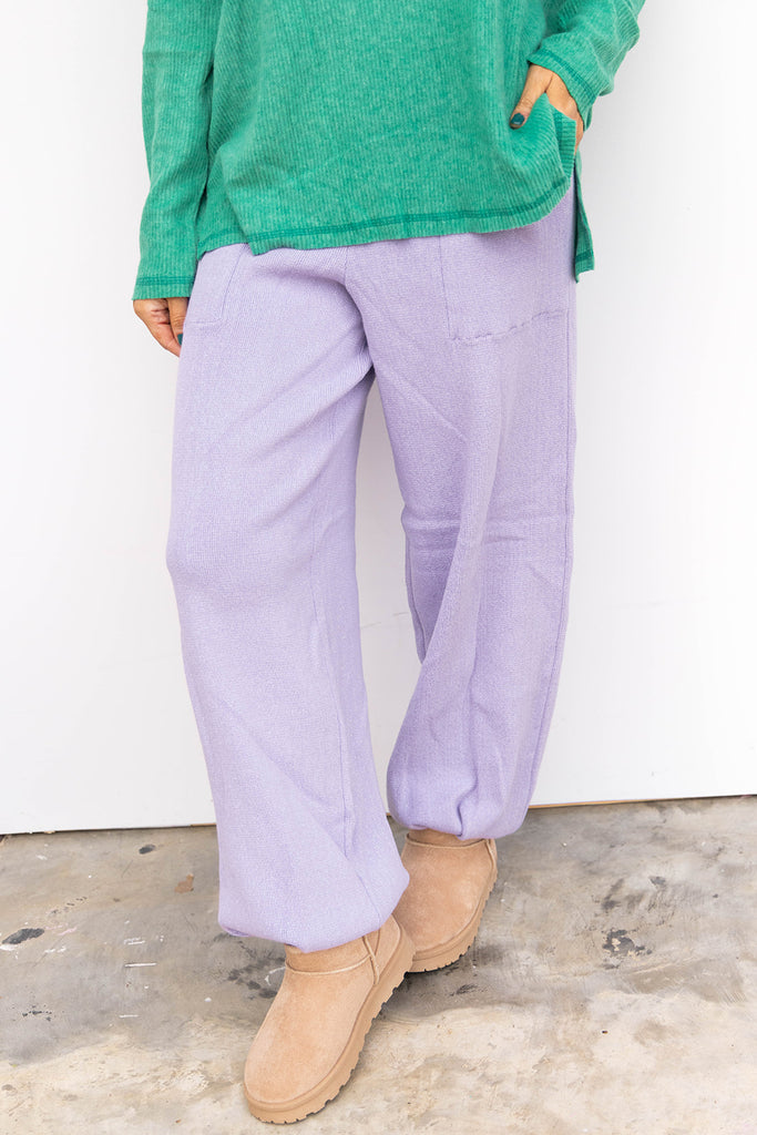 Relax Rib Pants - Lilac
