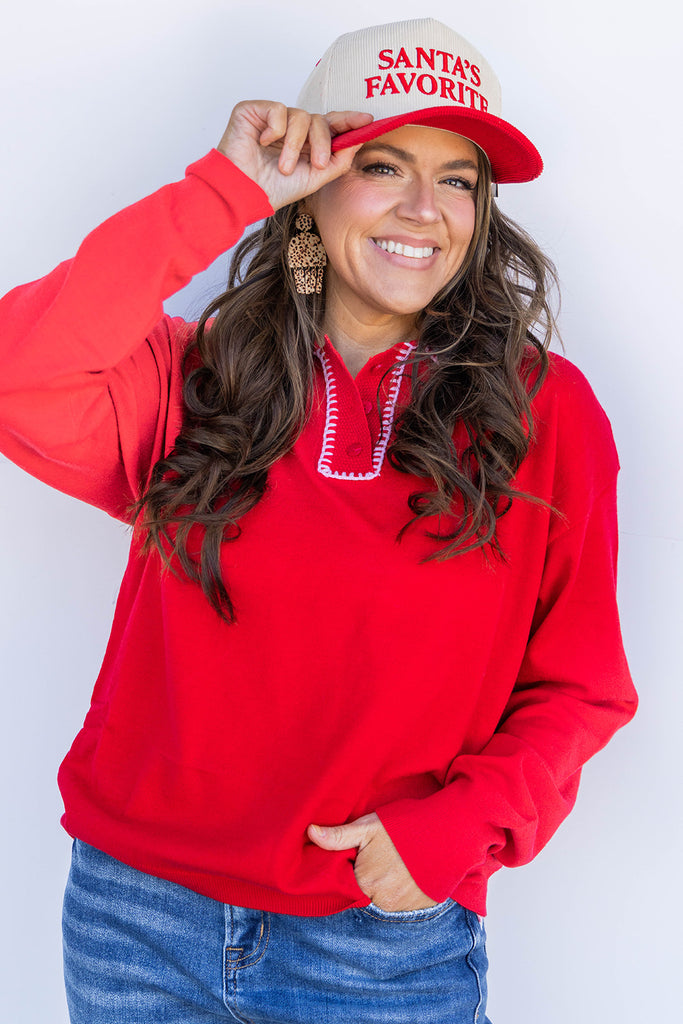 Sweet Escape Sweater - Red