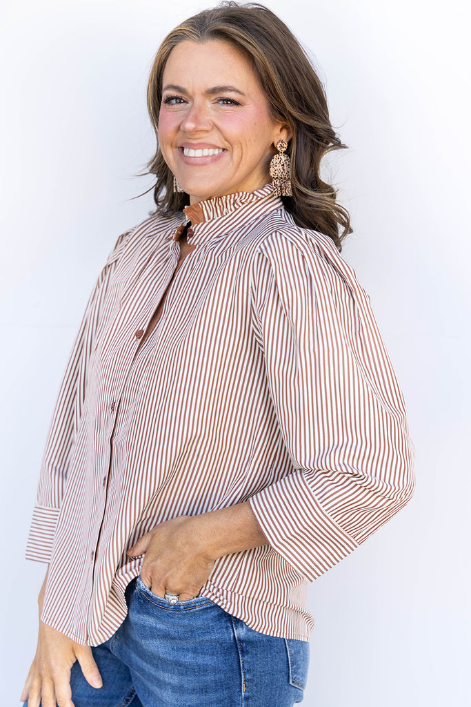 Everyday Stripe Top - Mocha
