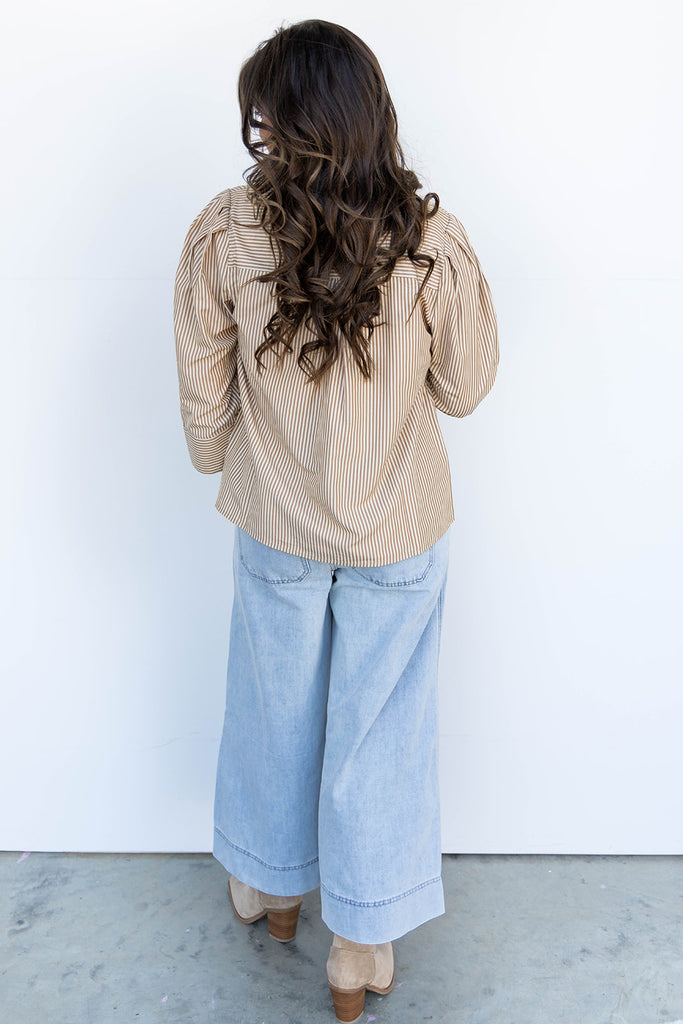 Everyday Stripe Top - Taupe