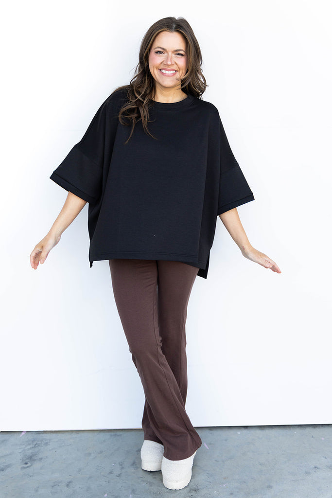 Super Soft Scuba Top - Black