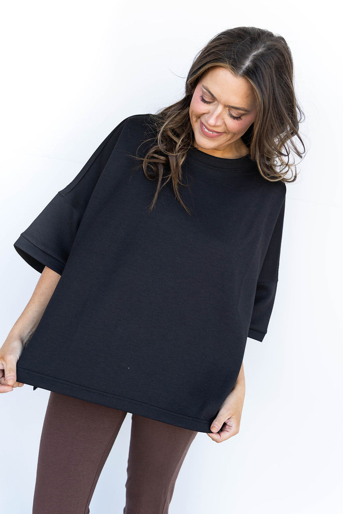 Super Soft Scuba Top - Black
