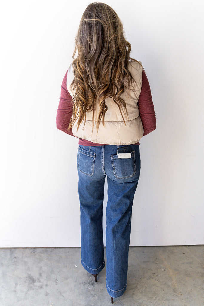 You Say I Am Yours Vest - Taupe