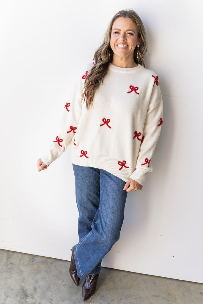 Tie It In A Bow sweater- Ecru