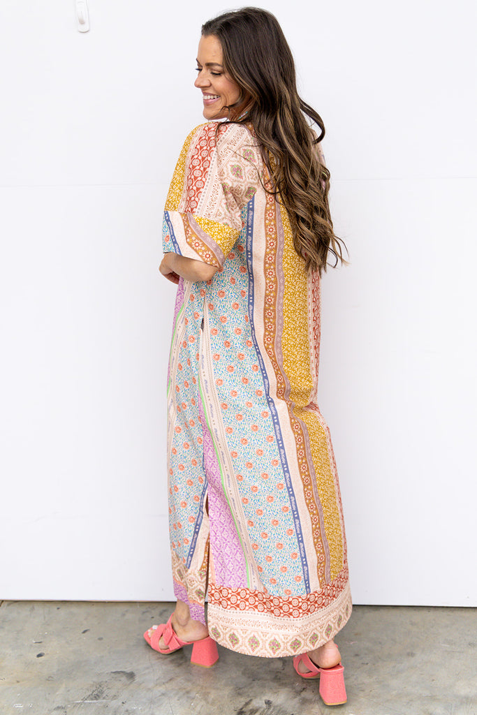 Storybook Kaftan Dress - Beige Multi