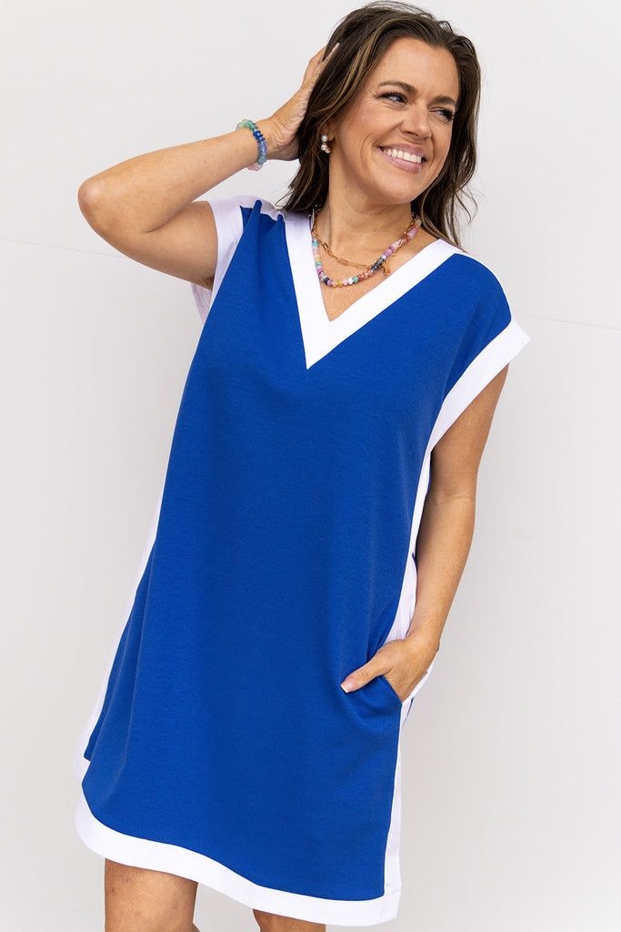 Poolside Pop Dress - Royal