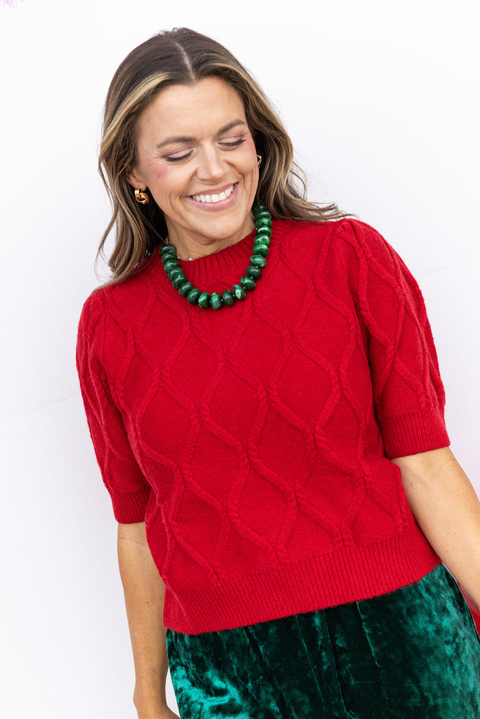 Carol Of The Bells Sweater - Scarlet