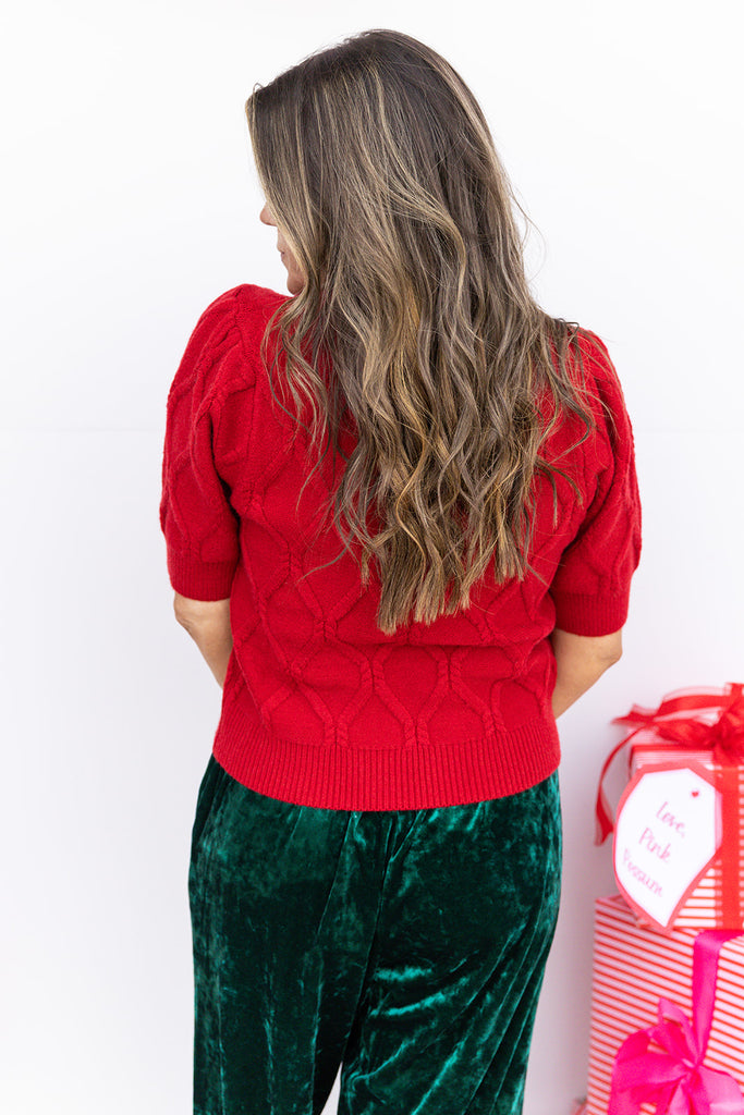 Carol Of The Bells Sweater - Scarlet