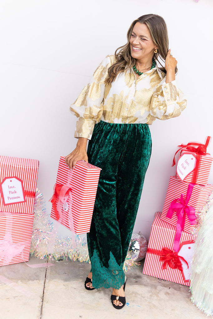 Oh My Garland Blouse - Ivory/Gold