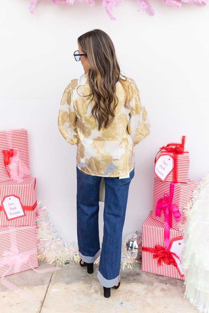 Oh My Garland Blouse - Ivory/Gold