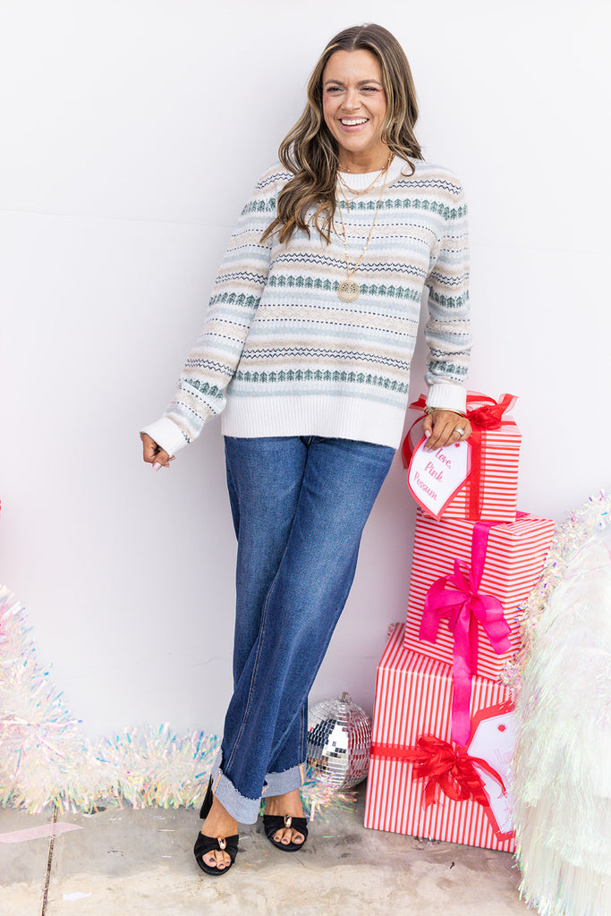 White Christmas Sweater - White Multi