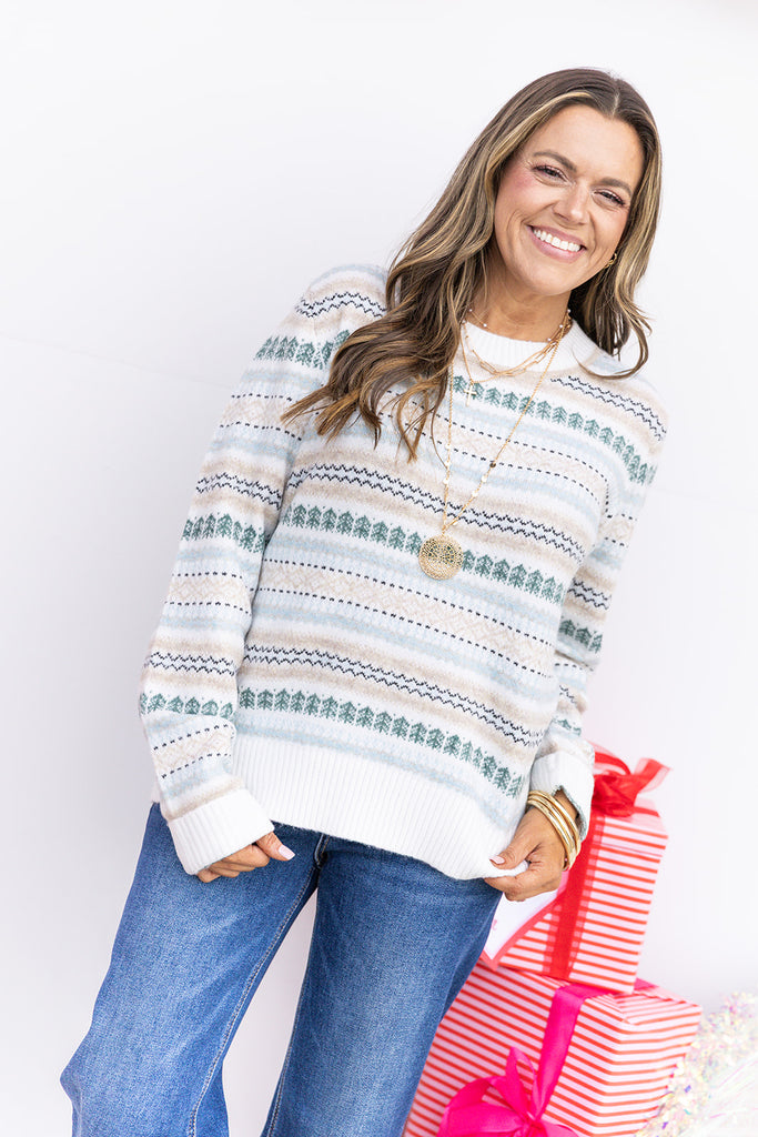 White Christmas Sweater - White Multi