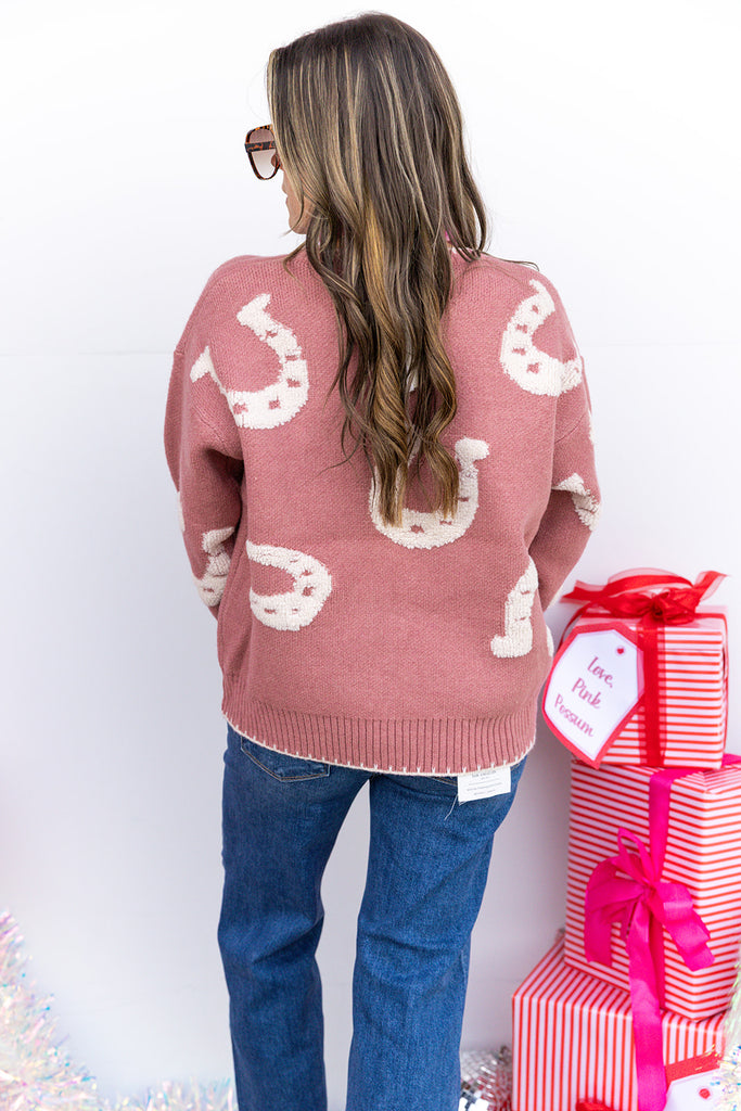 Welcome To The Ranch Sweater - Dusty Rose