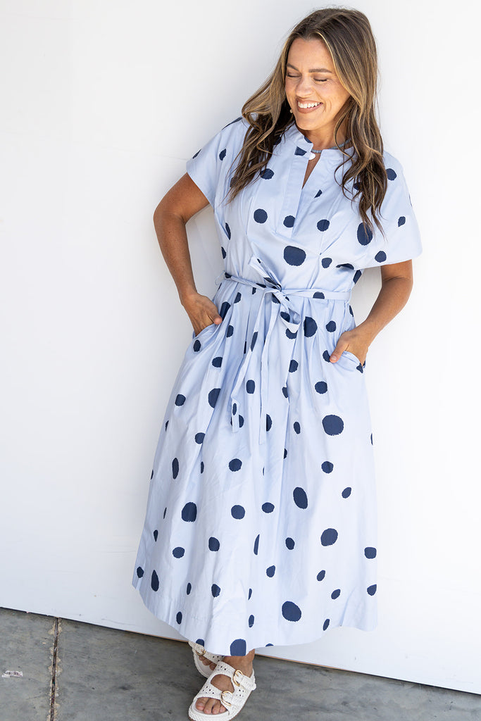 Sunday In Santorini Midi Dress - Blue