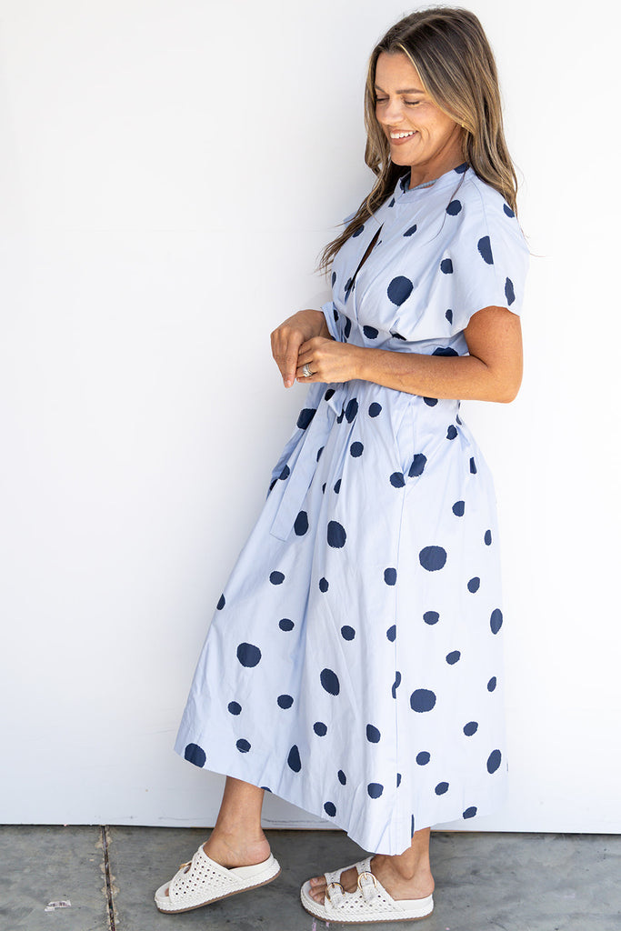 Sunday In Santorini Midi Dress - Blue
