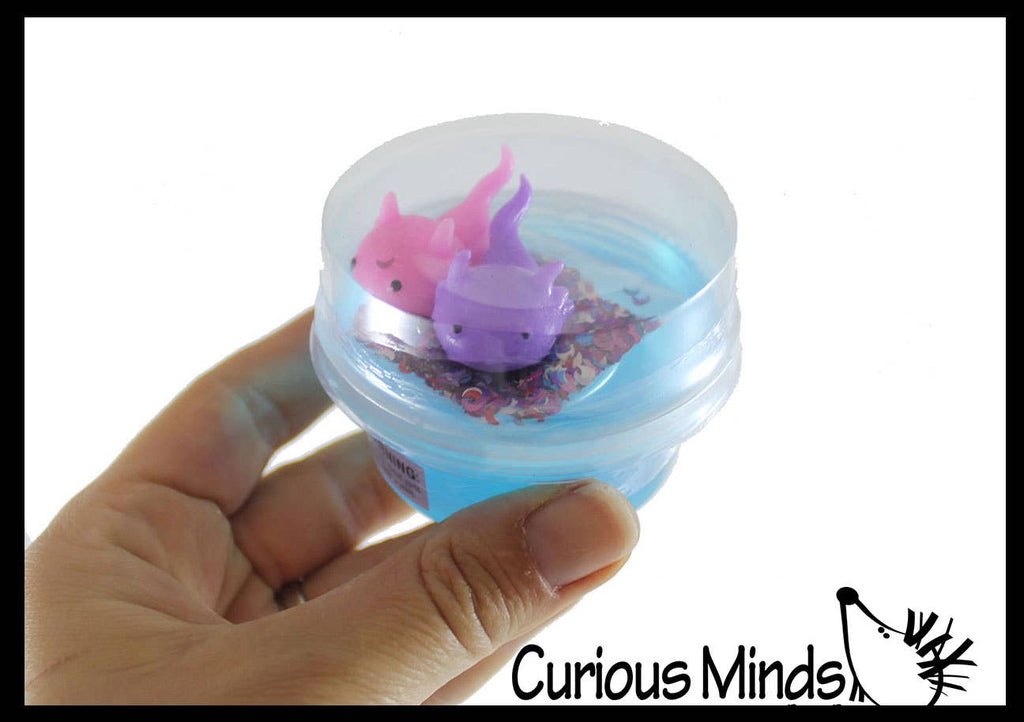 1 Axolotl and Putty - Putty with 2 Axolotl Figures - Squishy