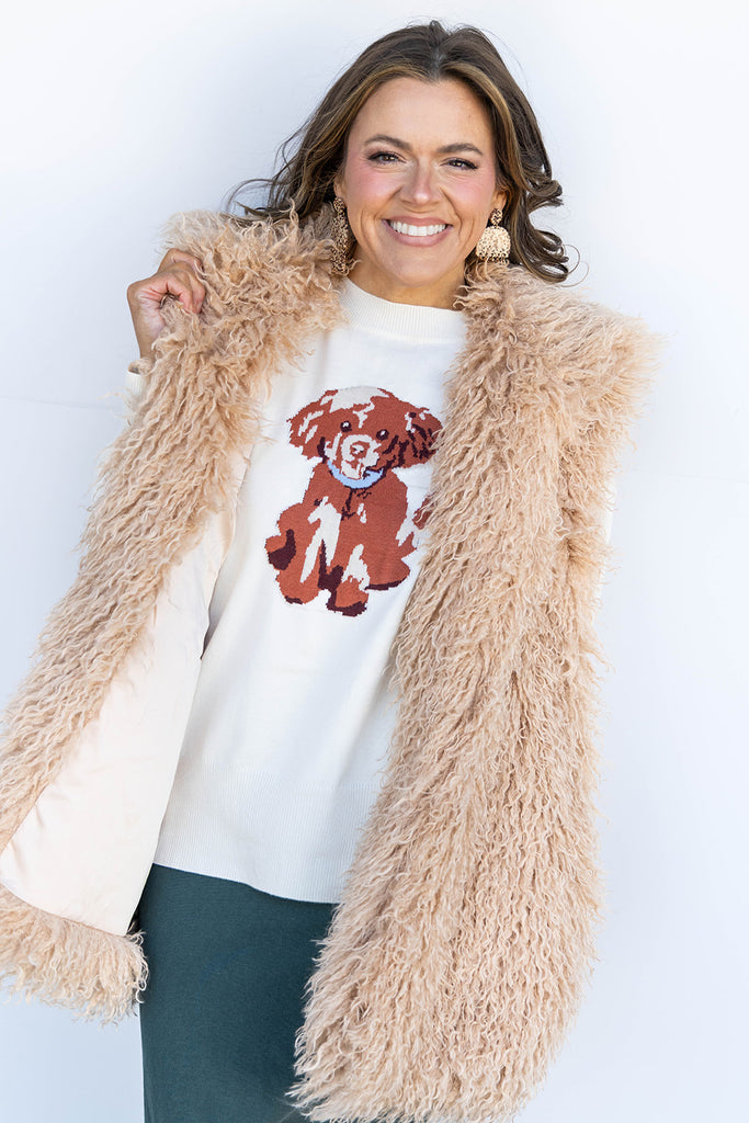 Puppy Love Knit Sweater - Ivory