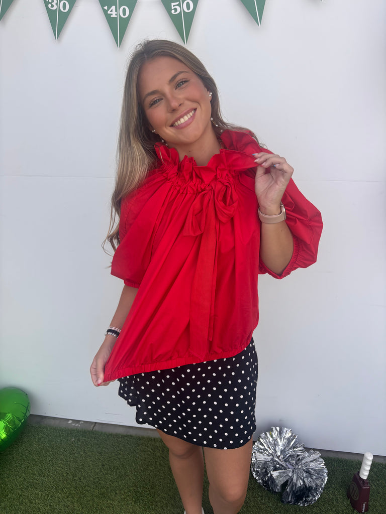Callin The Rebs Blouse - Red