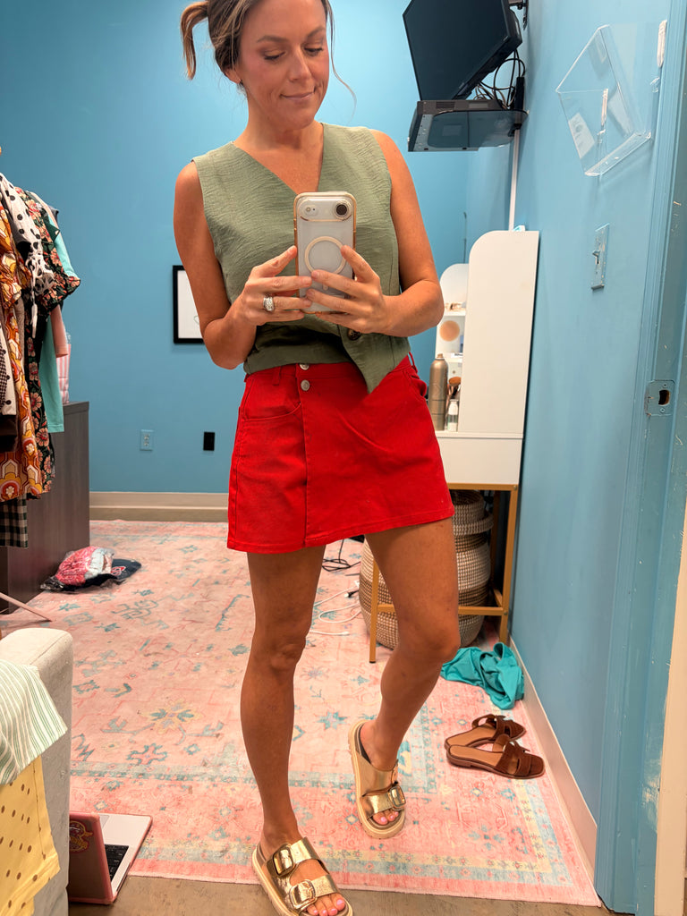 Rebel At Heart Skort - Red