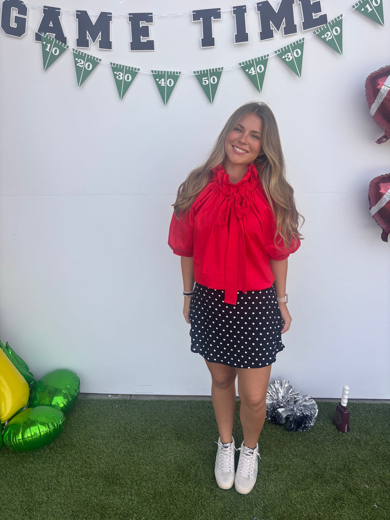 Callin The Rebs Blouse - Red