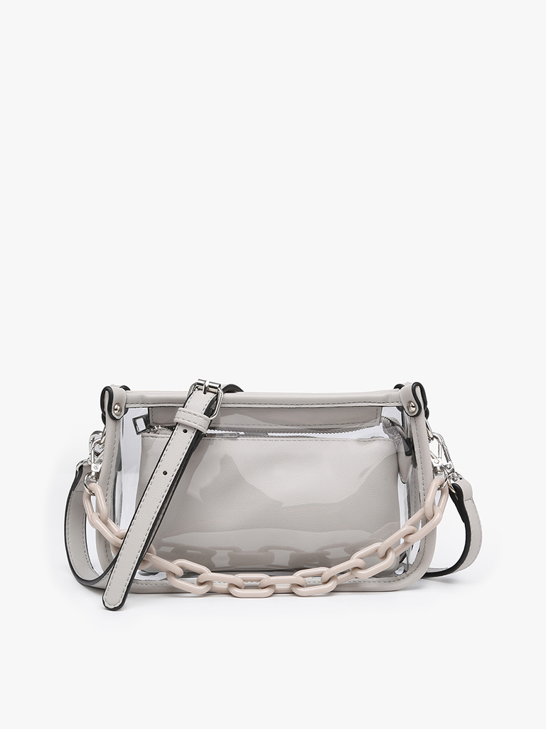 Jessica Clear Crossbody w/ Chain: Powder Blue