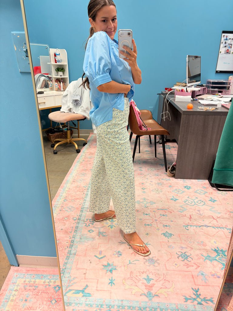 Blooming Into Spring Bottoms - Blue