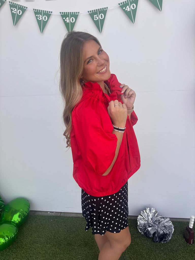 Callin The Rebs Blouse - Red