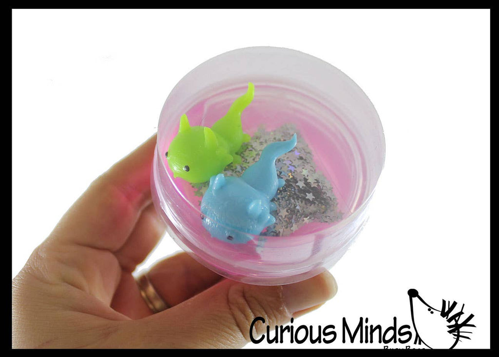 1 Axolotl and Putty - Putty with 2 Axolotl Figures - Squishy