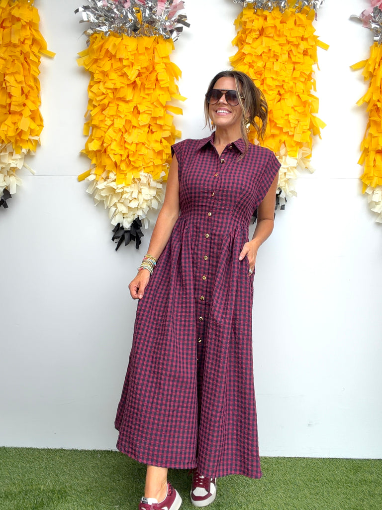 Cowgirls Dont Cry Dress - Burgundy