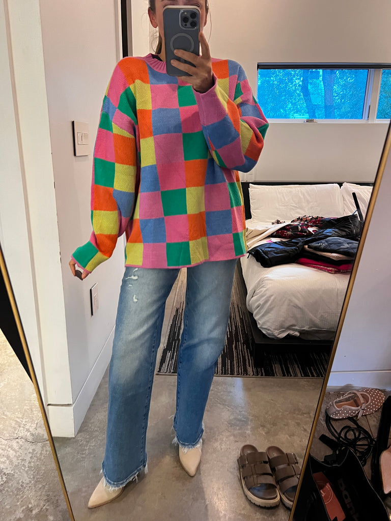 Feeling Like Fall Sweater - Magenta Multi