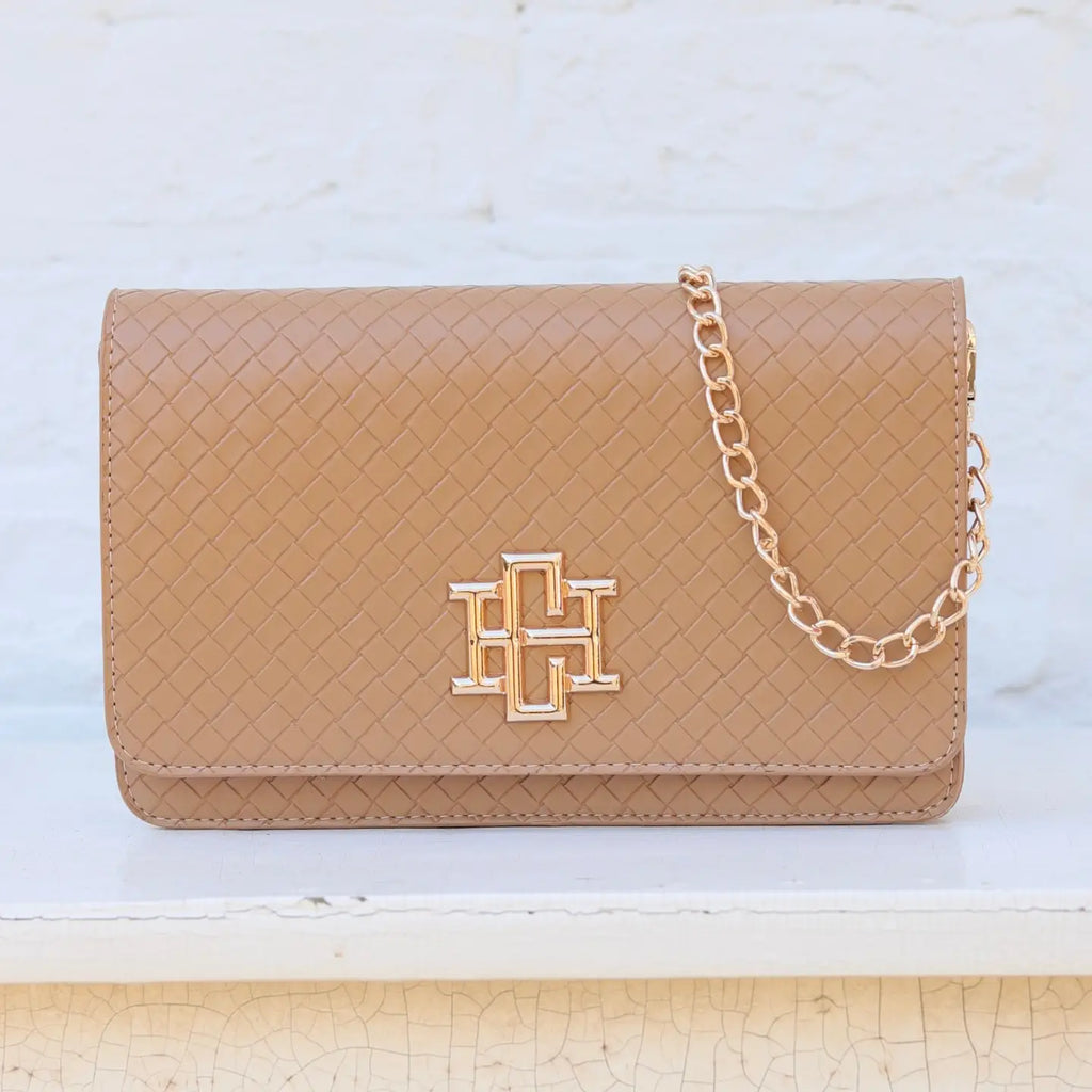 Bryn Clutch / Crossbody - Woven Tan