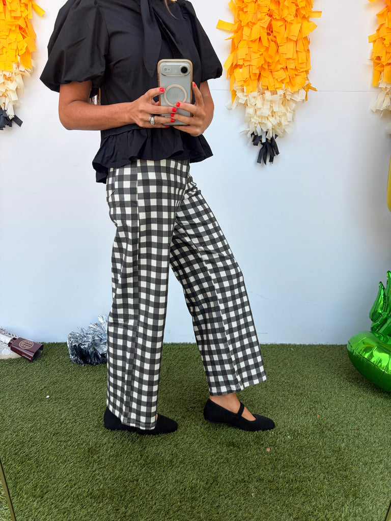 I See You Gingham Pants - Black