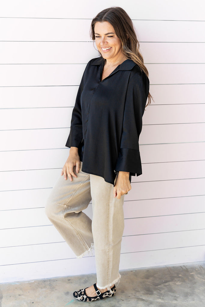 Seeking Closure Blouse - Black